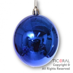 BOLA DE NAVIDAD 15 CM METALIZADO AZUL x 1